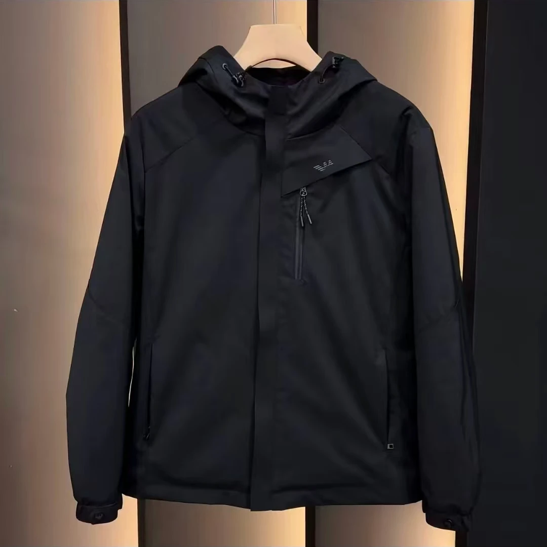 春秋户外新款男士软壳轻奢连帽夹克休闲户外夹克时尚百搭男款外套