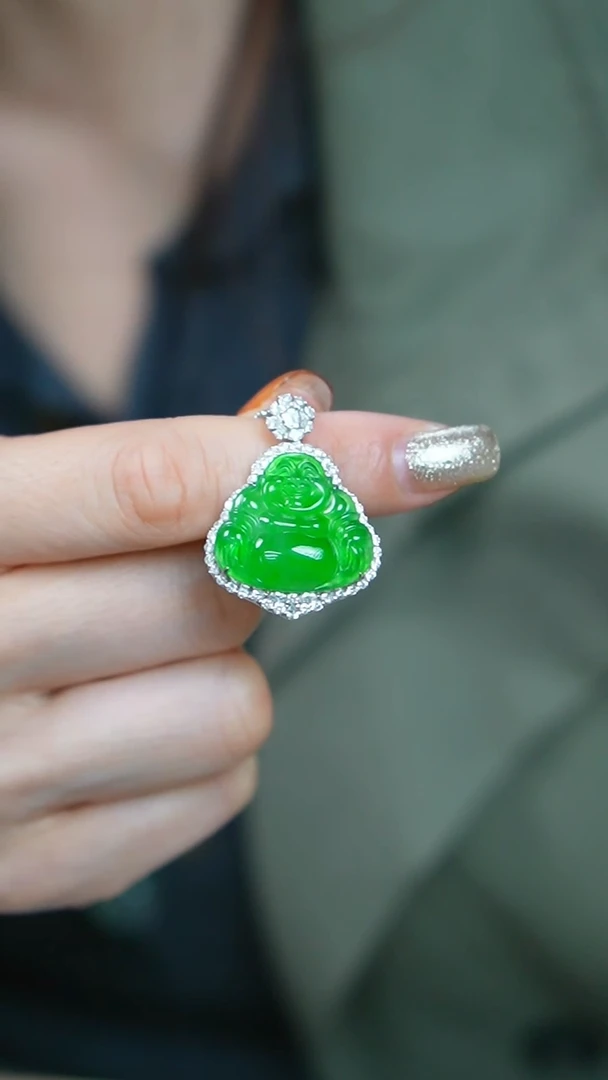 【闪购商品】翡翠挂件18K金镶嵌35-吊坠/姿/3