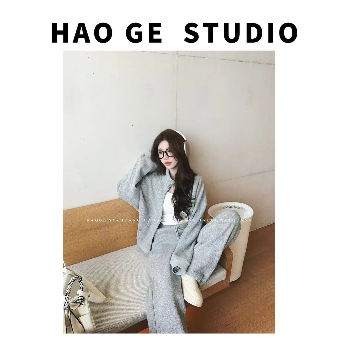 浩哥严选●许妍套装HGQ5TZ4025A外套+休闲裤套装预