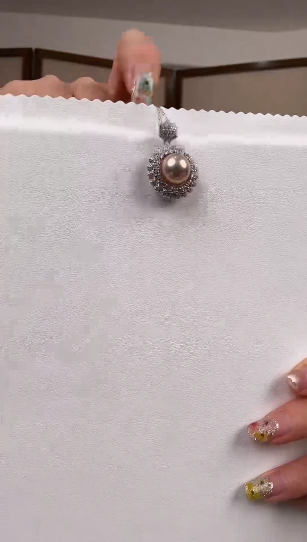 吊坠(赠链)银S925镶嵌淡水珍珠银款淡水紫珠怪色吊坠