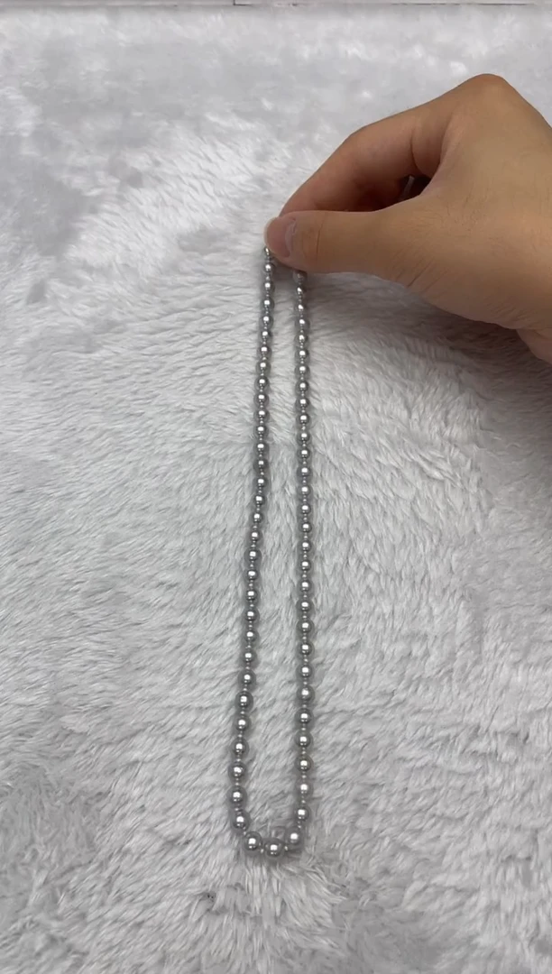 项链银S925镶嵌海水珍珠AK真多麻6-6.5mm