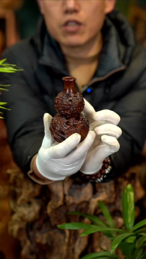 木雷击枣木葫芦摆件