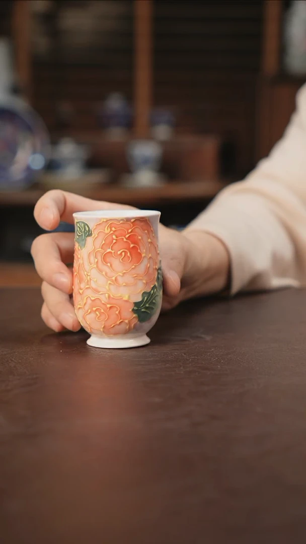 杯景德镇陶瓷杯碗柴烧多人