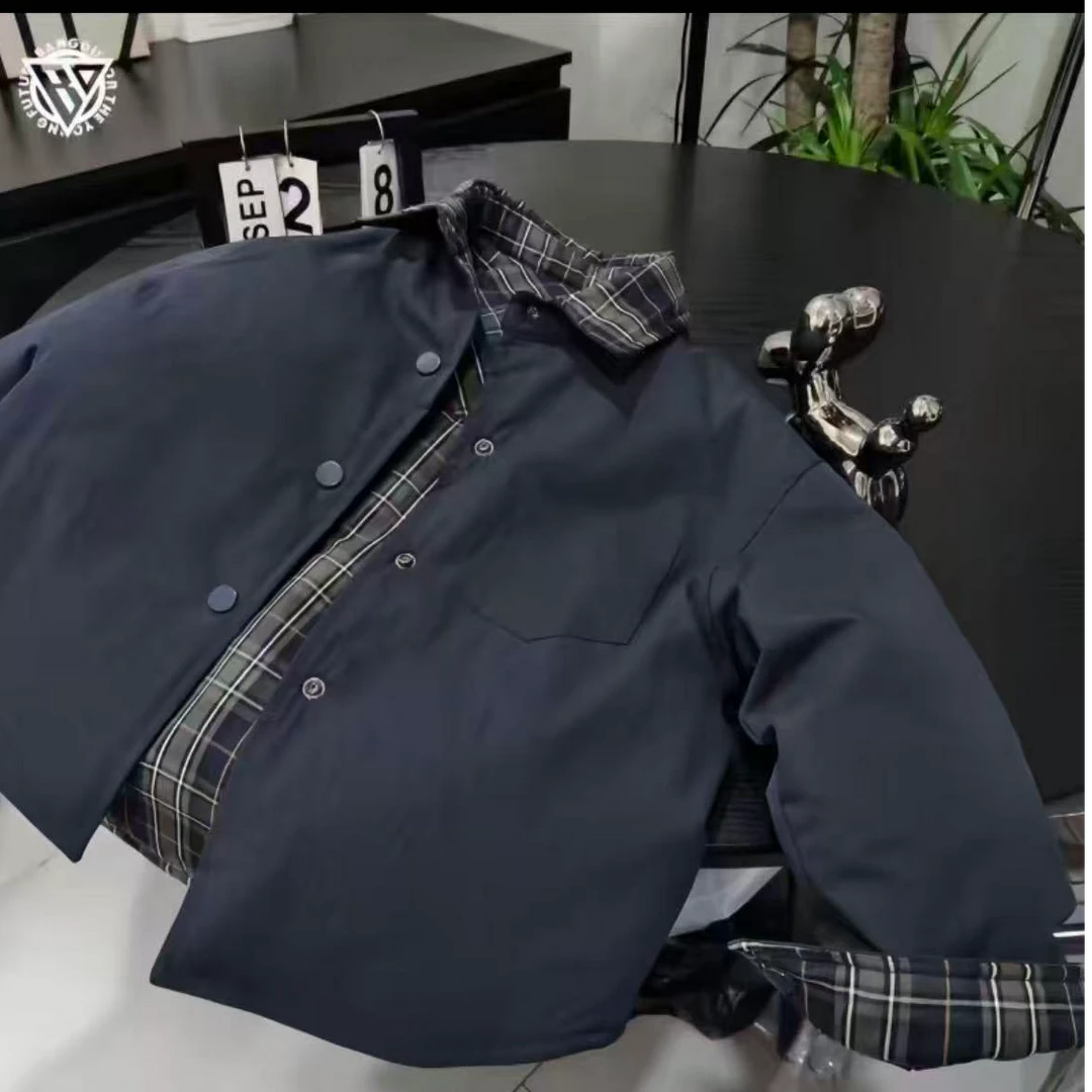 【小樊爸爸】双面穿格子棉服亲子款姐弟款男女童25冬季格子衬衫棉衣