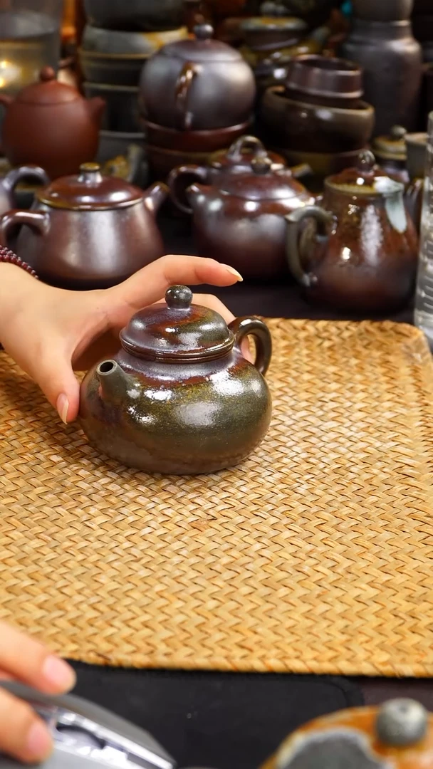 茶壶紫砂纯自然紫砂柴烧