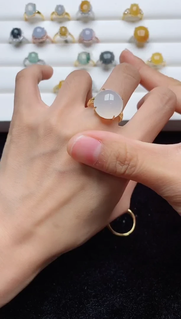 翡翠戒指银S925镶嵌.........