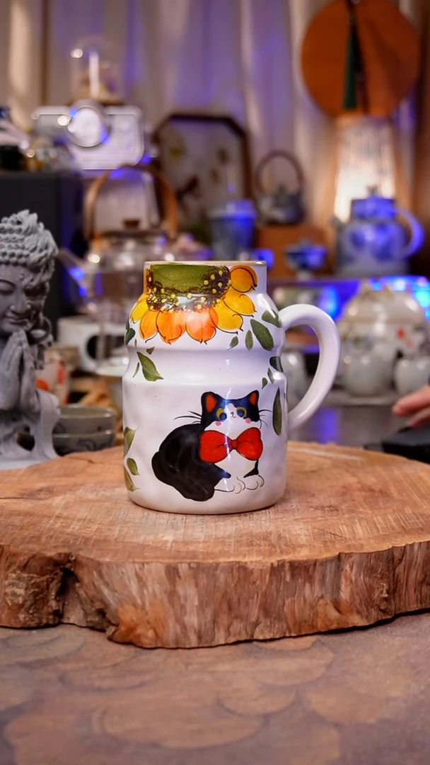 杯子猫咪手工手绘手工手绘