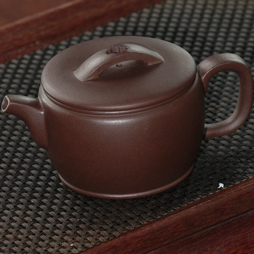 原矿手工老紫泥汉瓦紫砂壶