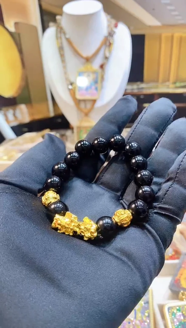 吊坠黑曜石手串手链手串