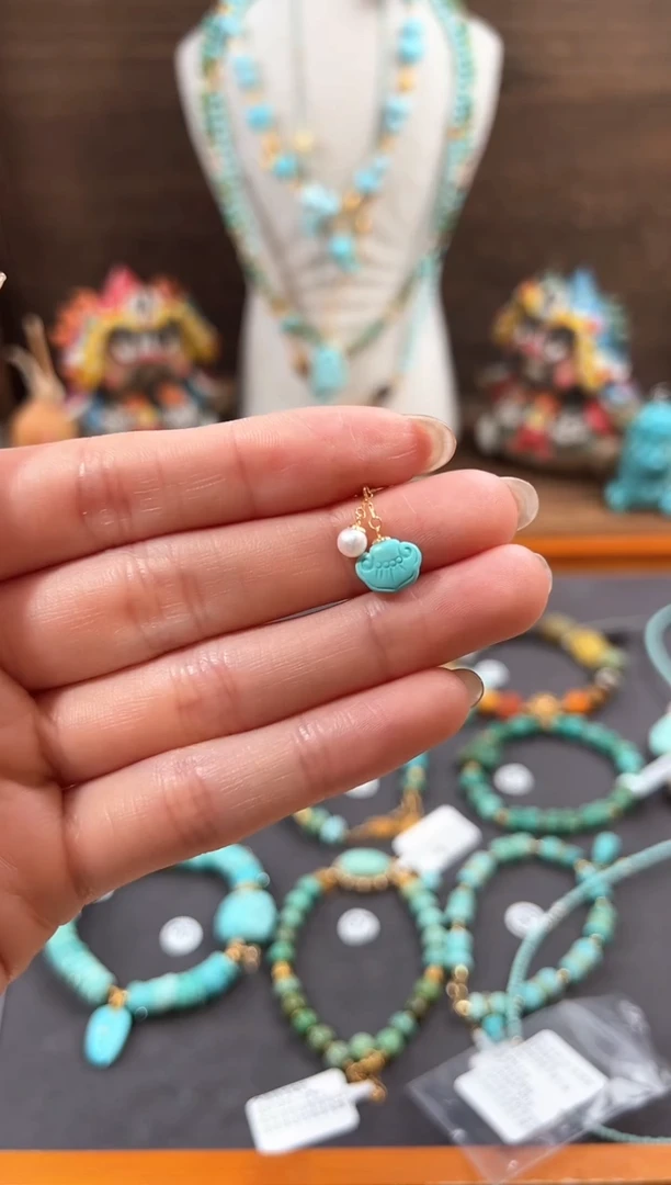 【闪购商品】绿松石提溜18K金镶嵌绿松石提溜