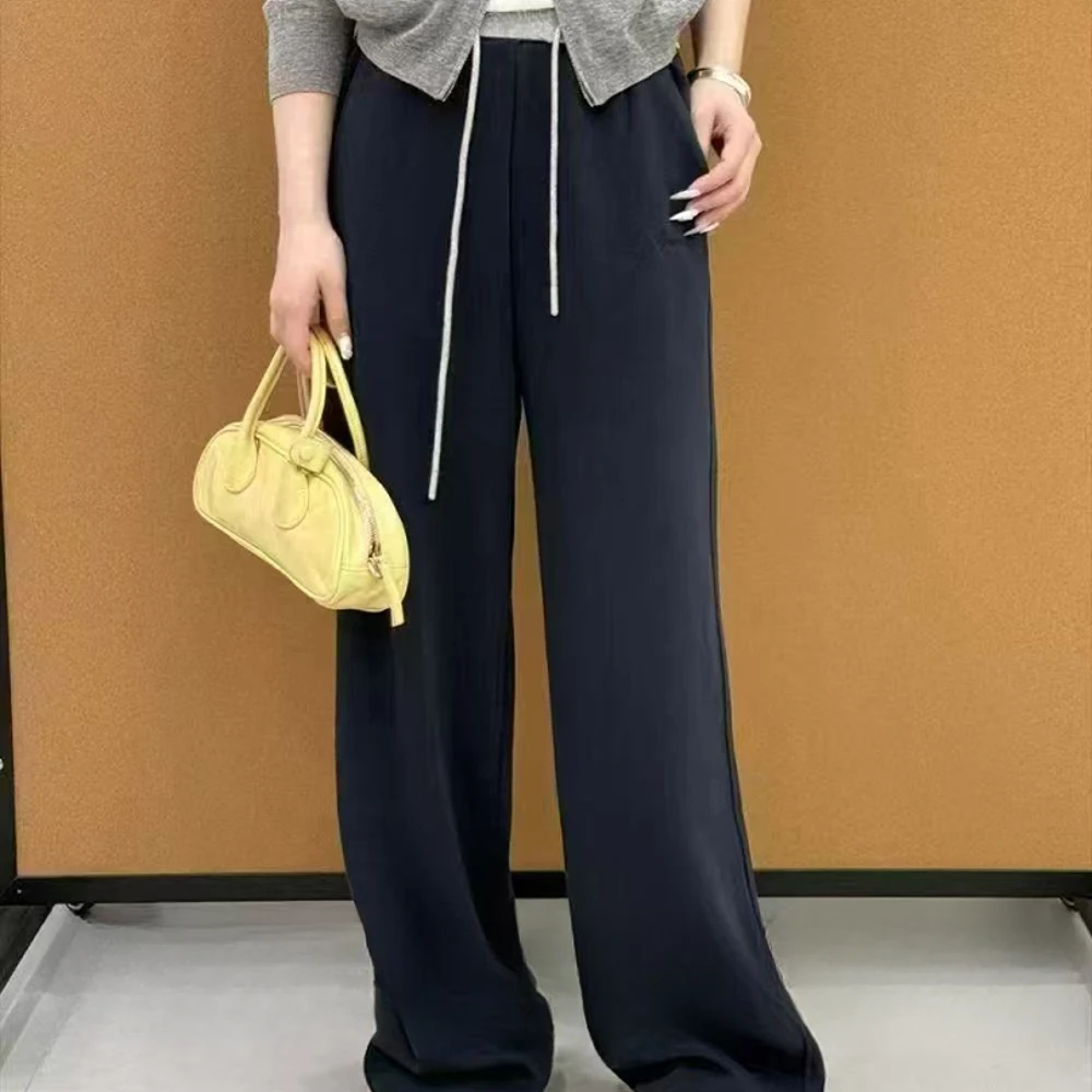 1818三炫家新款字母刺绣拼色腰百搭休闲裤