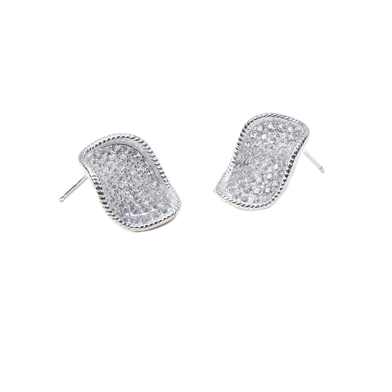 足银羽毛耳饰 JOM几何圆盘耳钉女不规则小众时尚设计感圆形耳环