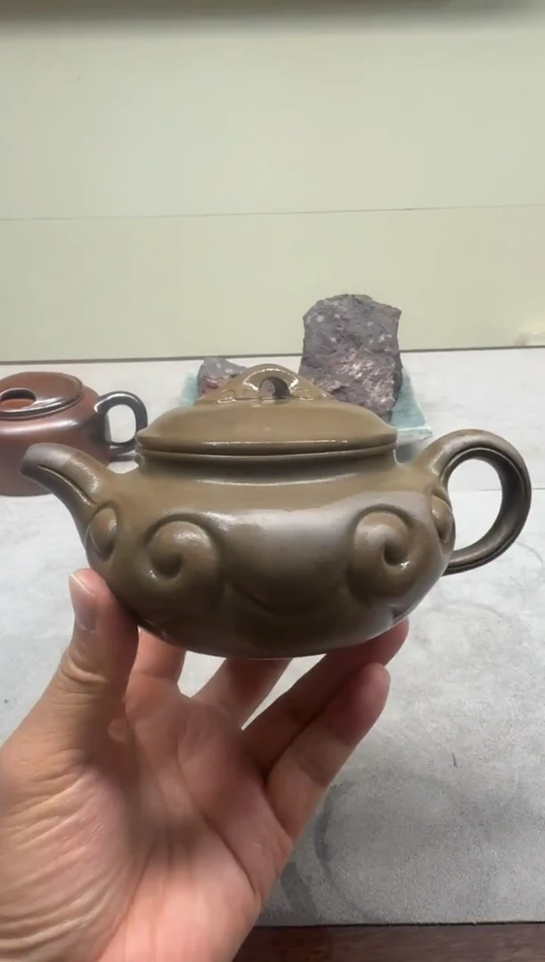 茶壶紫砂罗*鱼黄金段半手柴烧如意仿古