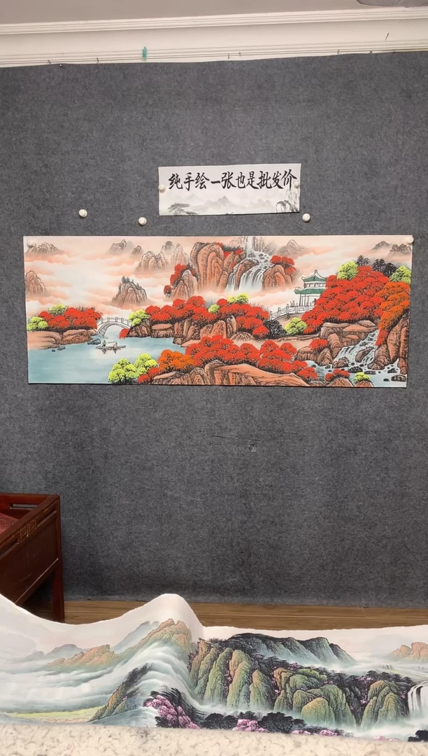 国画鸿运当头纯手绘画作尺寸180*070