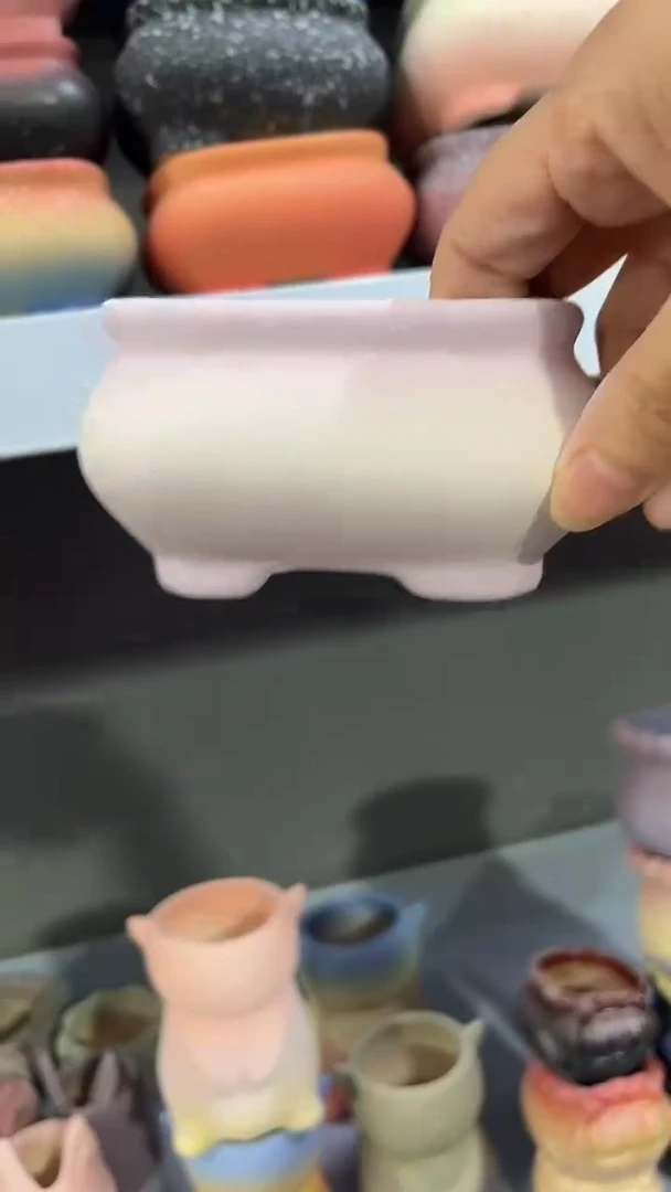 麦饭石粗陶多肉花盆口径9*5