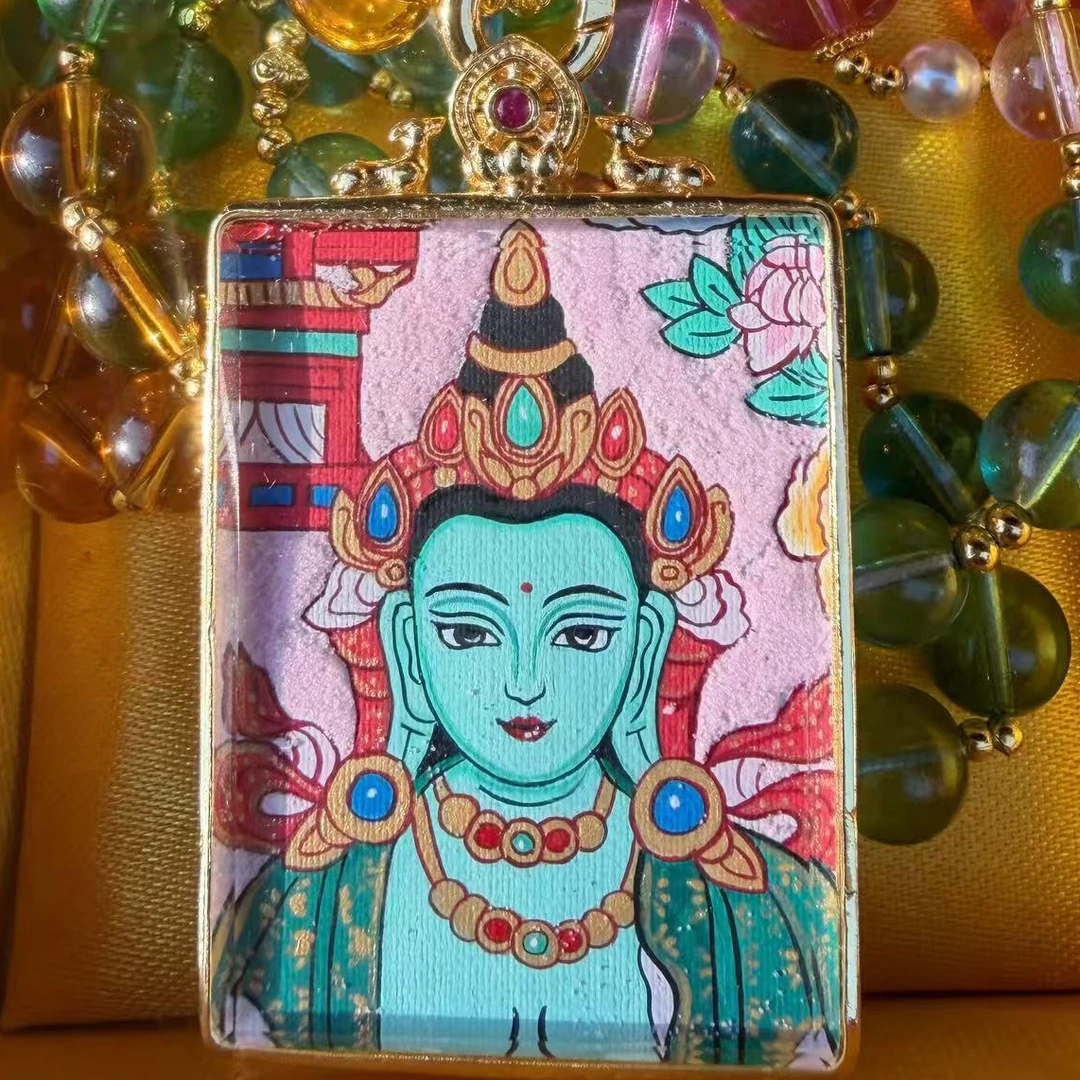 扎西德勒*唐卡吊坠绿度母吊坠&多样性发一