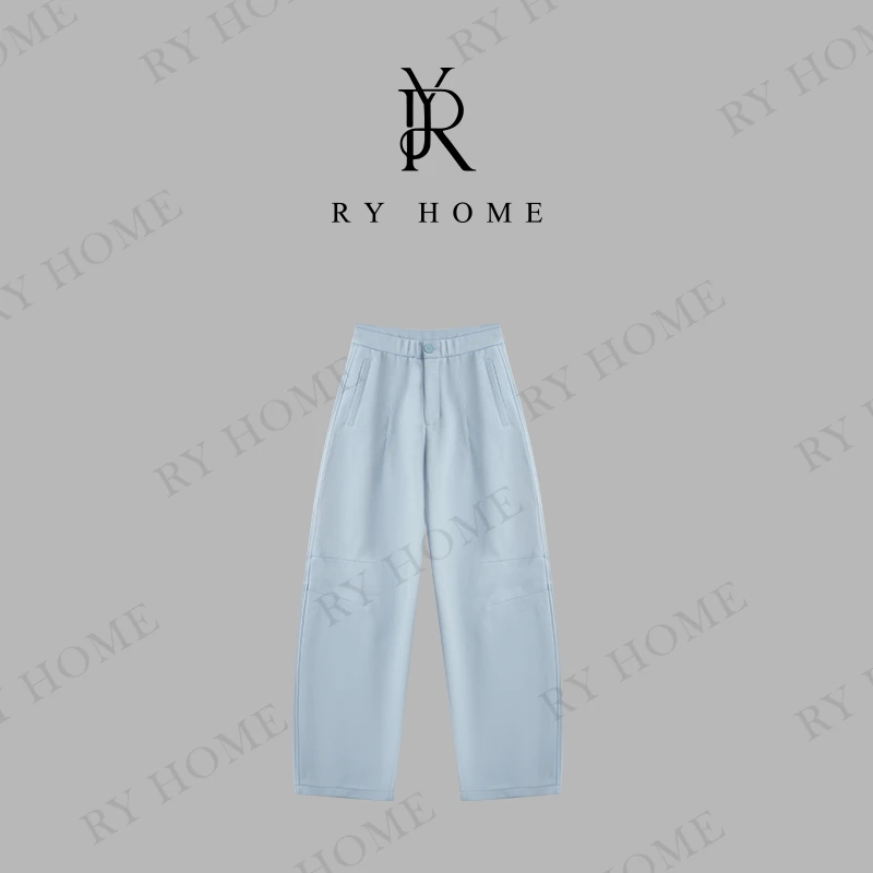 【容雨RYHOME】欧若风高腰休闲阔腿弯刀裤251K2403