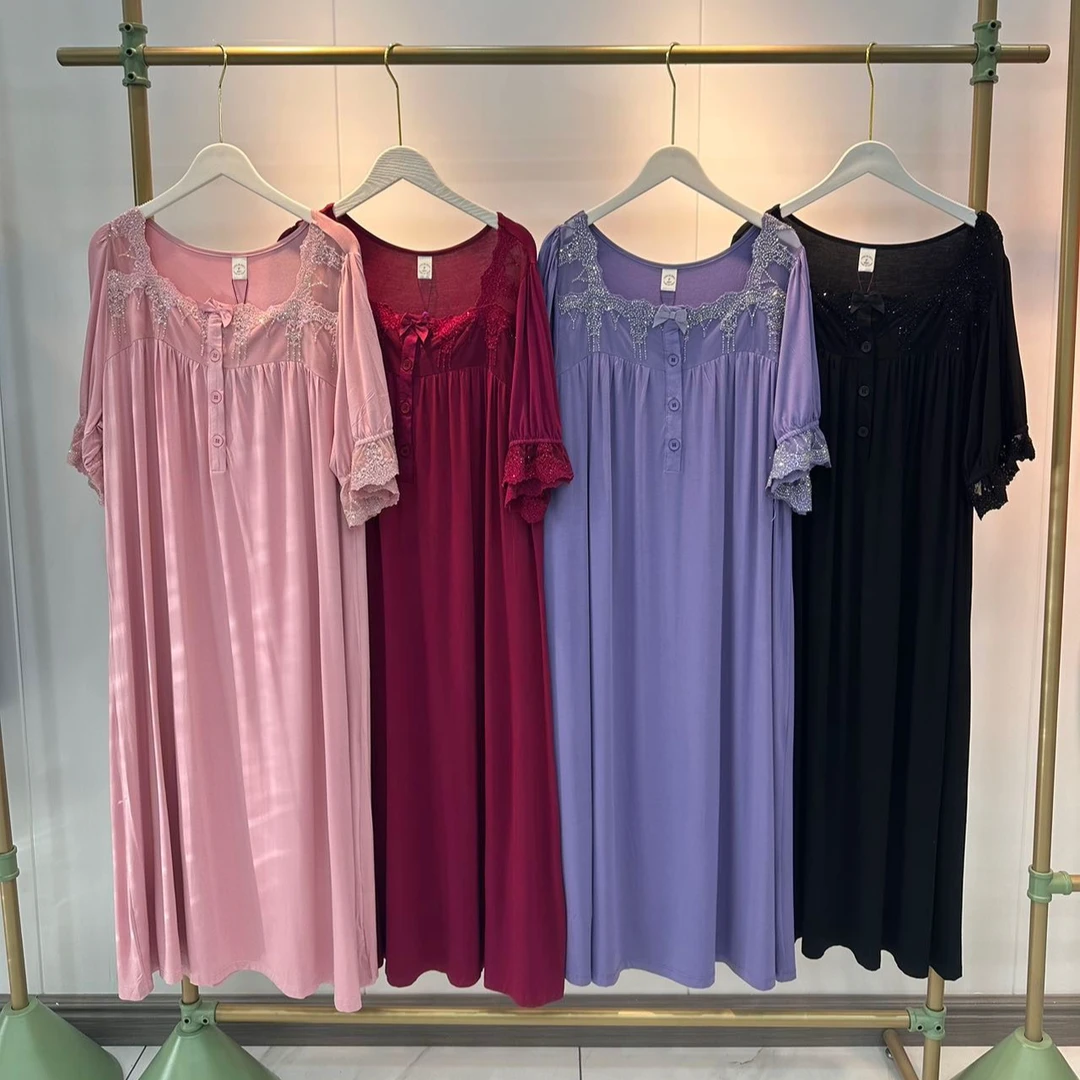 xarifa莫代尔烫钻甜美女士睡衣睡裙连衣裙款式宽松舒适3190