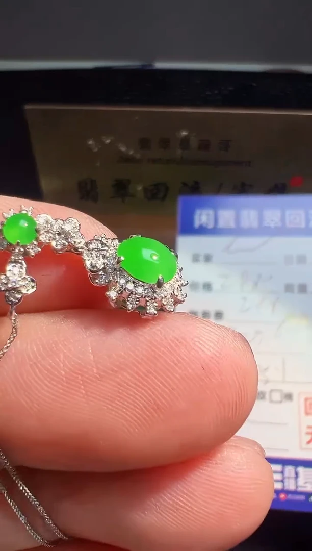 【闪购商品】翡翠颈饰18K金镶嵌翡翠回流