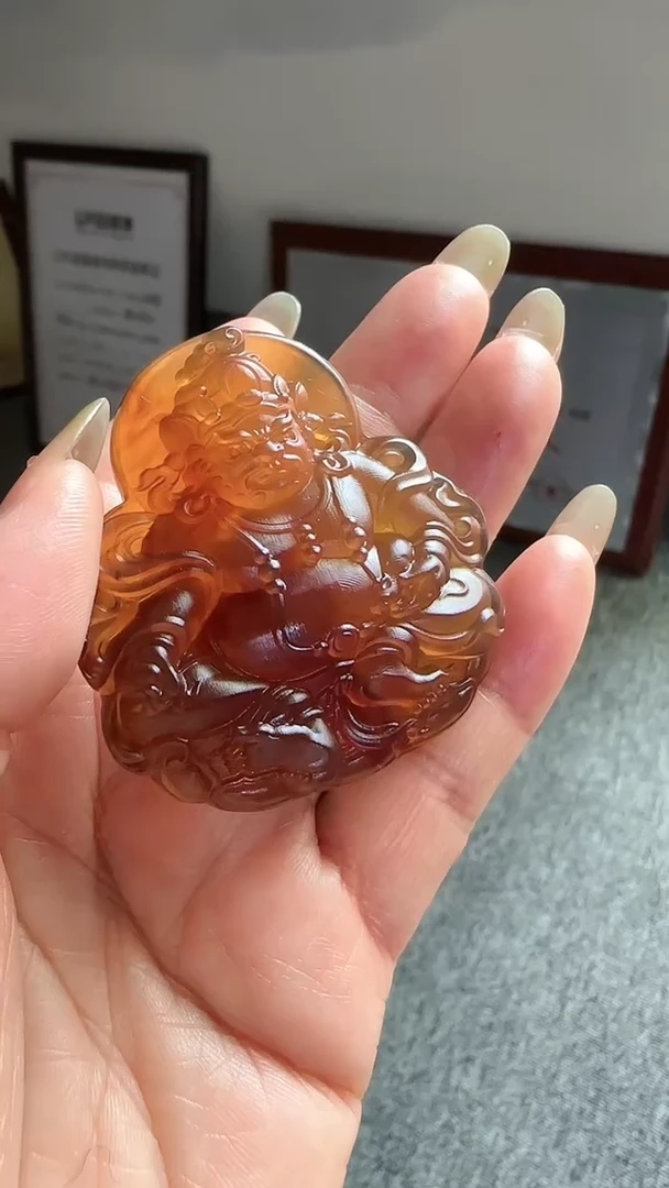 未镶嵌吊坠(不含链)琥珀夏*规格黄财神吊坠#61