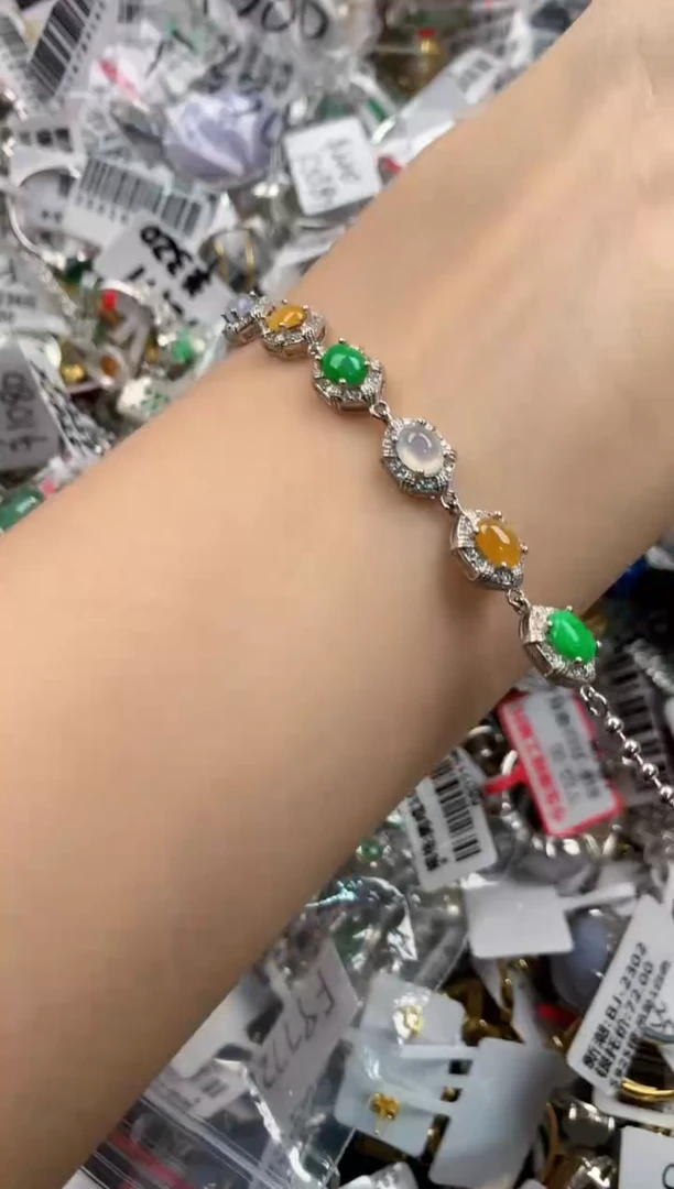 银S925镶嵌戒指翡翠444   1