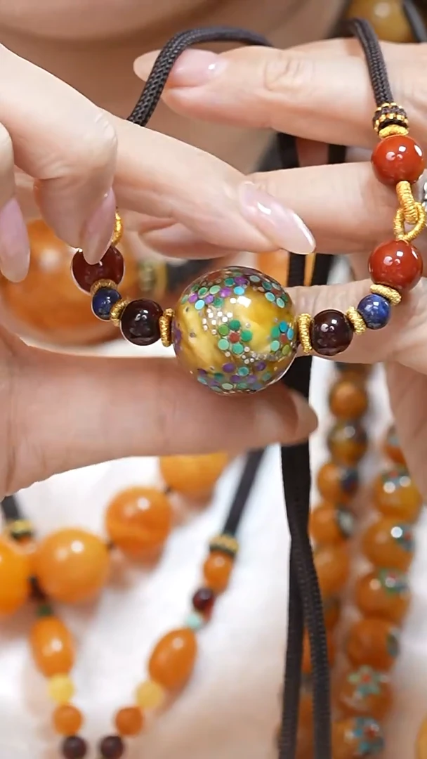 蜜蜡颈饰未镶嵌5499天然蜜蜡珠宝奇石云端妖孽石膏蜡全部保真