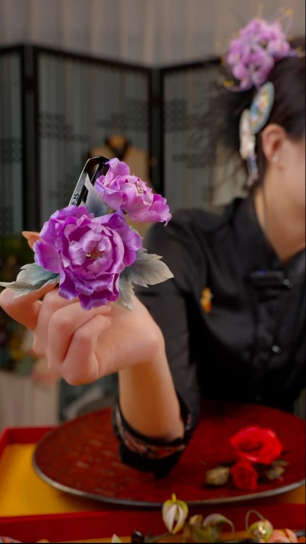 刺绣非遗苏绣绒花