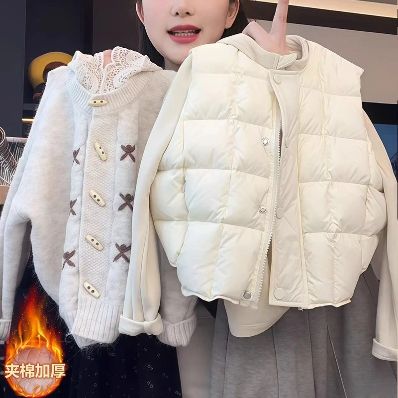 女童夹棉马甲2025新款秋冬款豆腐奶包校服神器坎肩内搭外穿轻薄潮
