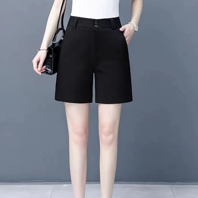 8605春夏新款高腰短裤时尚百搭外穿休闲短裤女