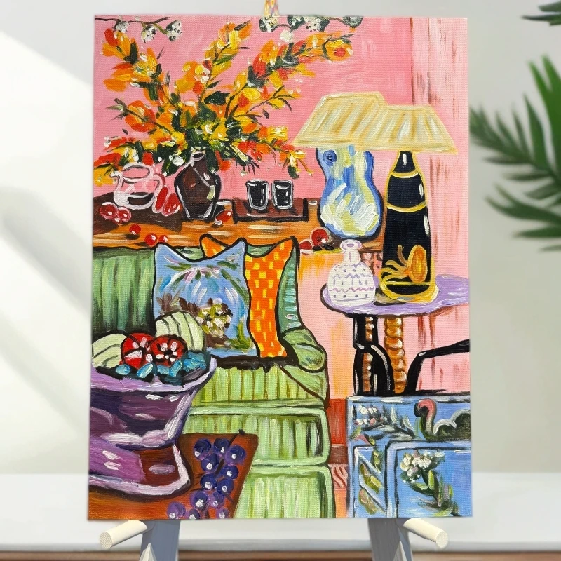 【纯手绘油画-马蒂斯的家】纯手工厚肌理油画玄关客厅卧室挂画016