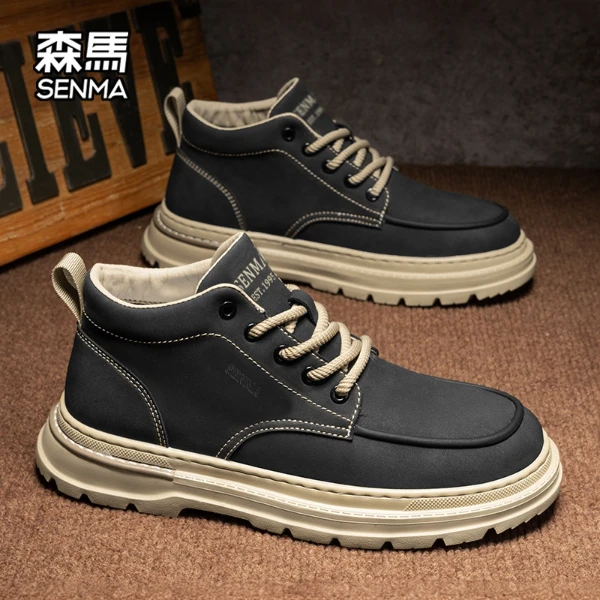 SENMA/森马男士马丁靴男款爆款2025新款耐磨工装靴冬季中帮男鞋