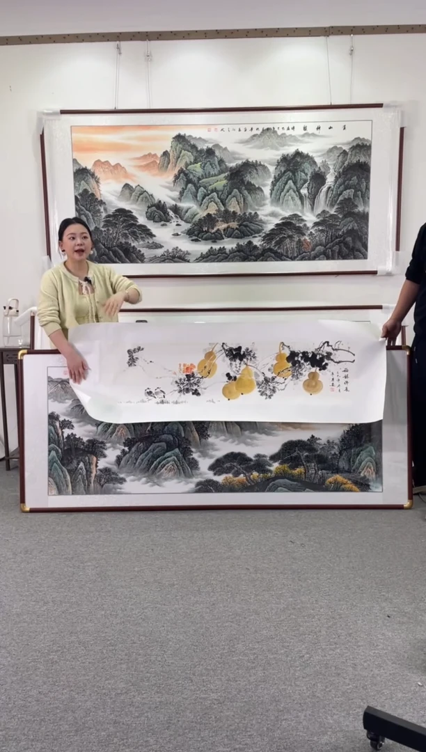 国画福禄164*48手绘国画