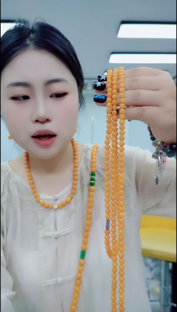 翡翠未镶嵌颈饰0923鸡油黄项链