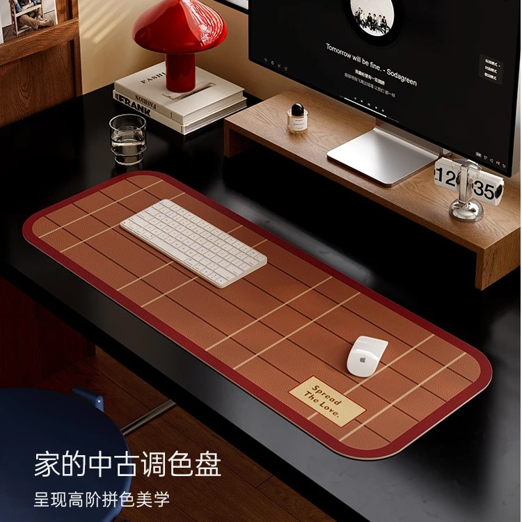 格律超大号鼠标垫女生高颜值办公室桌面键盘垫书桌垫轻奢高级感