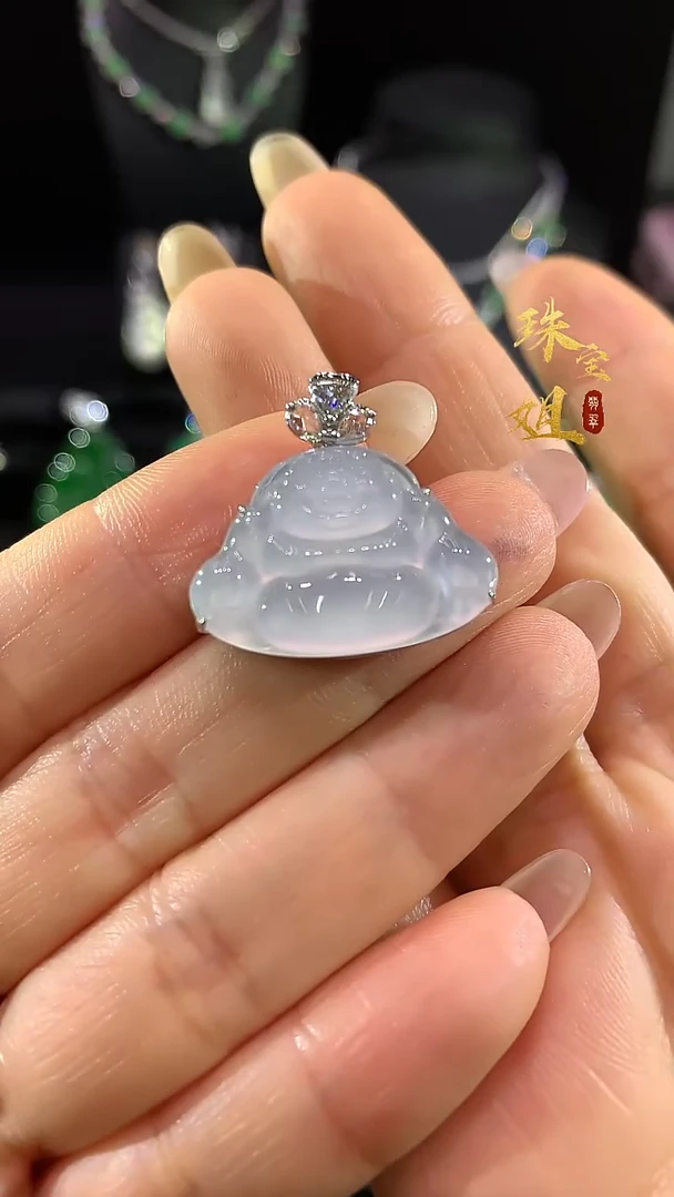 吊坠(不含链)18K金镶嵌翡翠吊坠