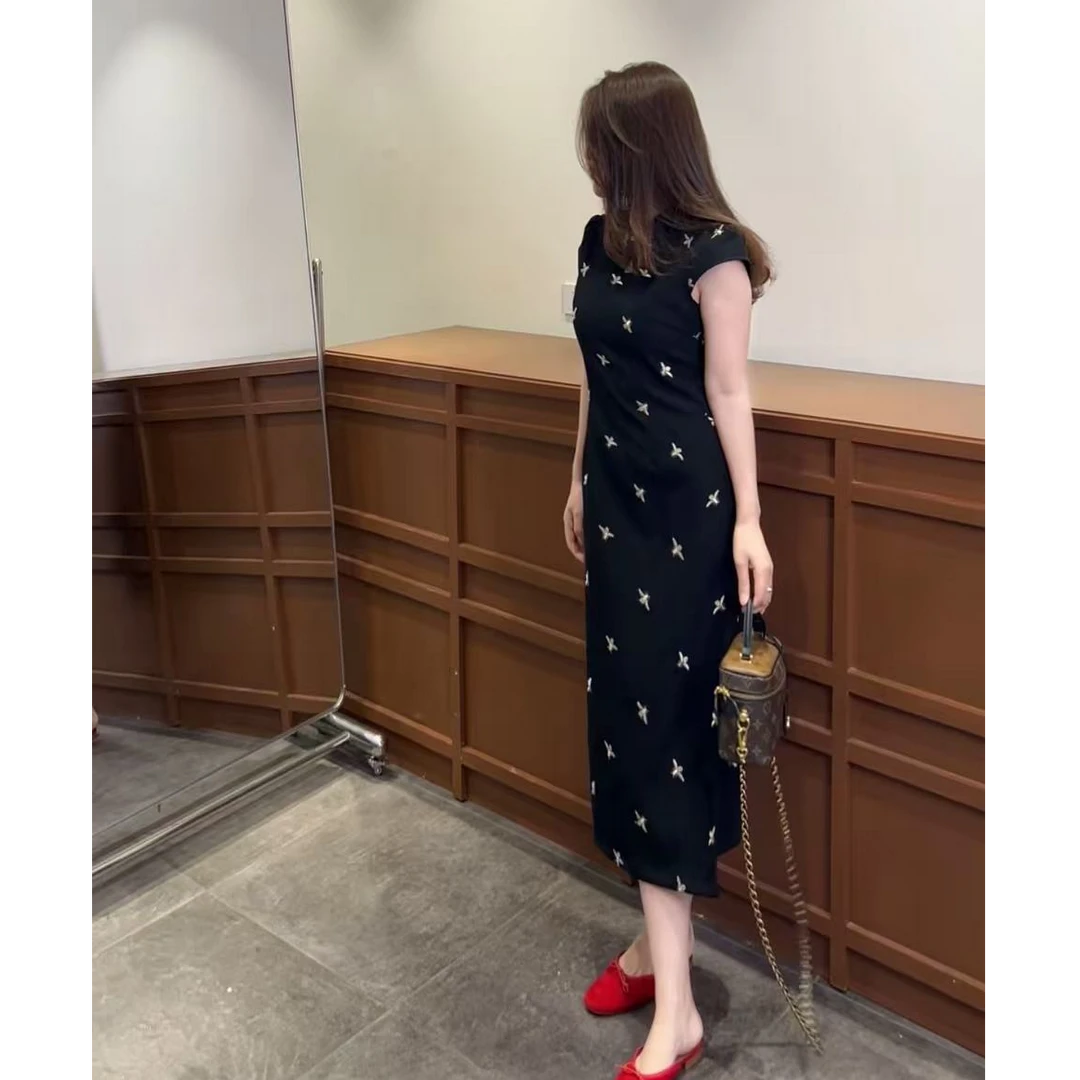 夏款 立体版型小蜜蜂旗袍连衣裙(姐妹版)
