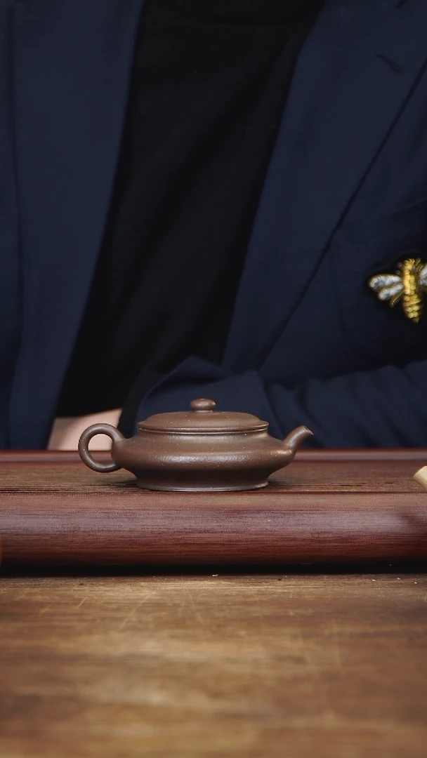 【闪购商品】紫砂茶壶100ml 虚扁 紫泥窑变