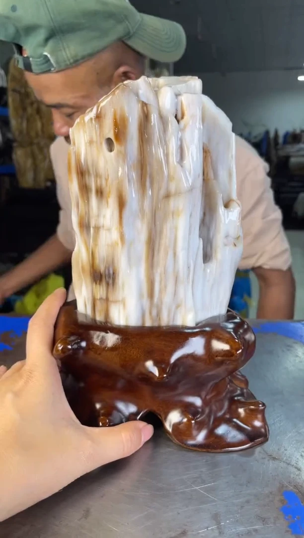 未镶嵌摆件硅化玉12