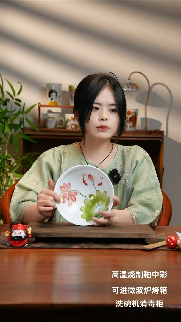景德镇手绘釉中彩（食品级）大斗笠碗