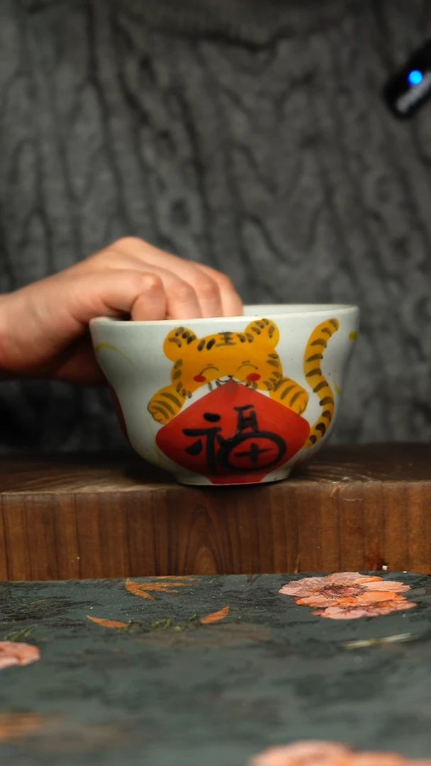 杯釉下彩手工手绘同款陶器