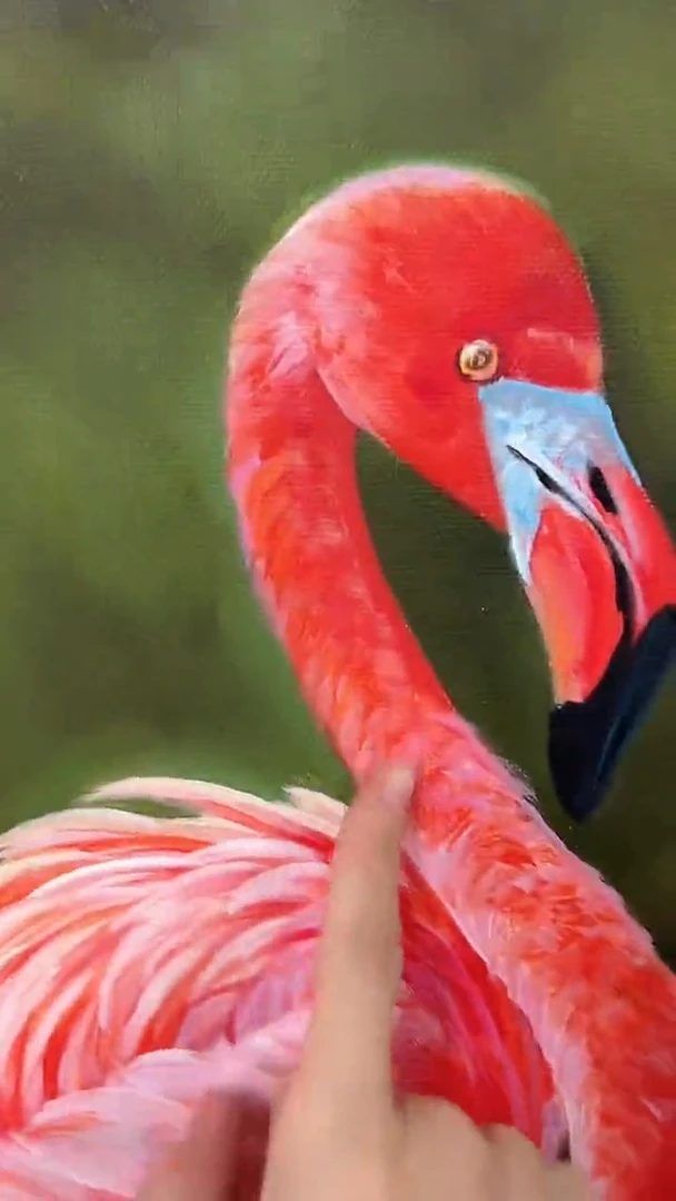 油画陶宗健-50*60-油画作品-火烈鸟