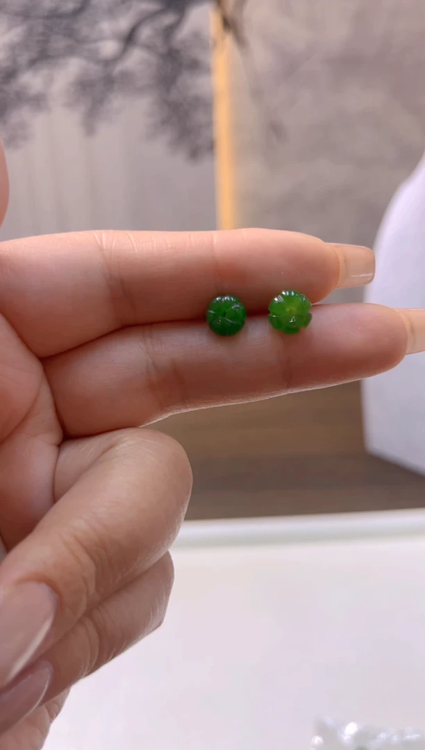 银S925镶嵌和田玉耳饰E881