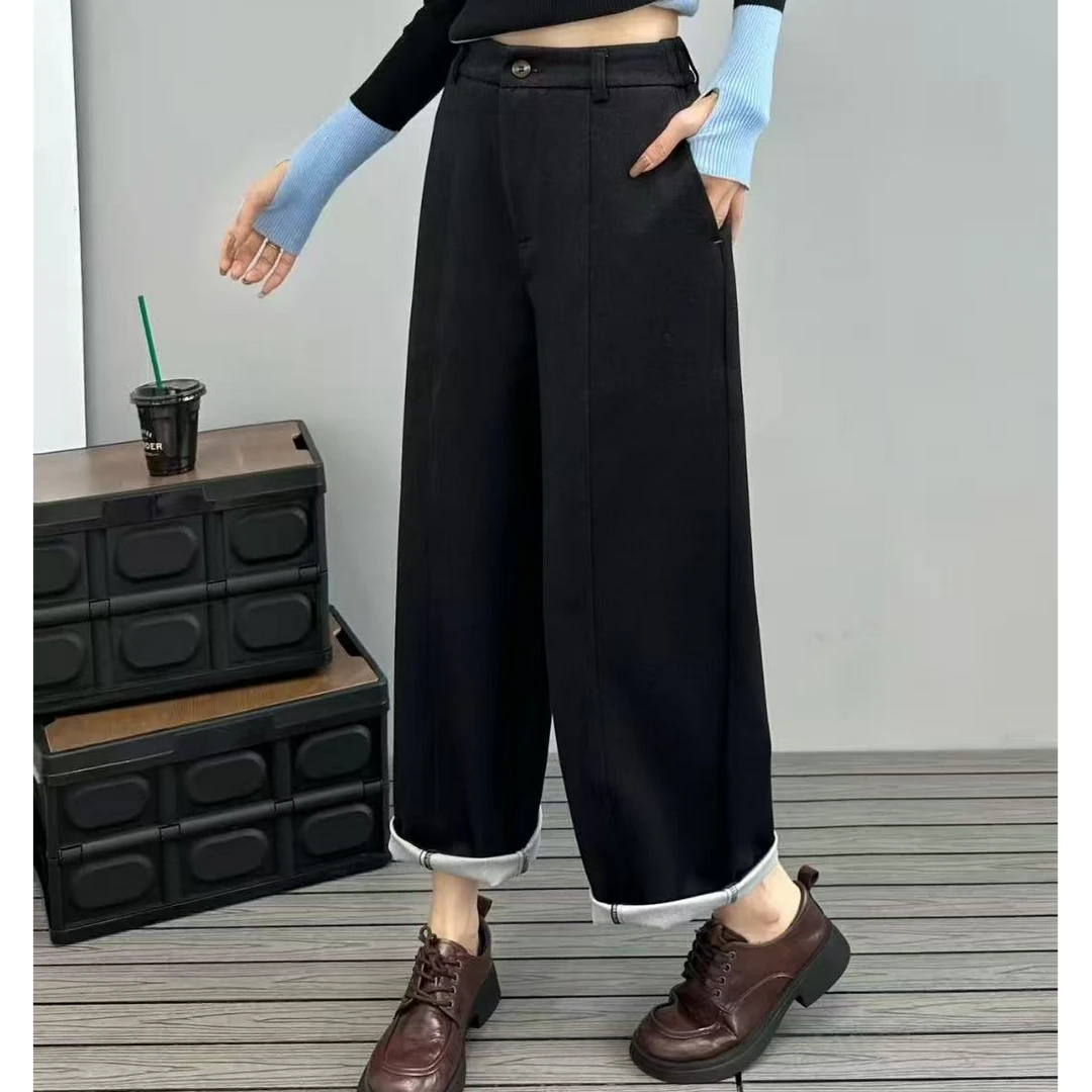 小施家时尚设计拼接高货山本裤8658