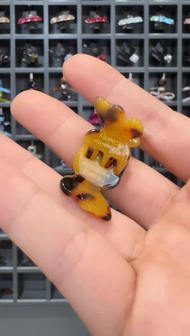 醋酸非金属韩国醋酸品牌发饰1.5cm迷你刘海抓夹镶钻施华洛一对