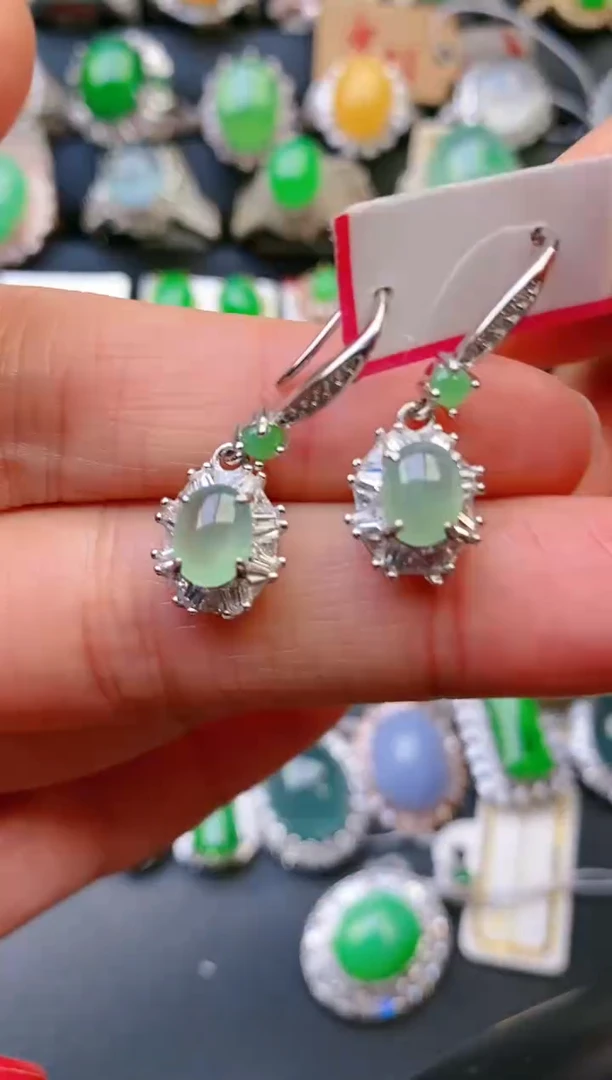 【闪购商品】翡翠戒指银S925镶嵌天然A货翡翠1