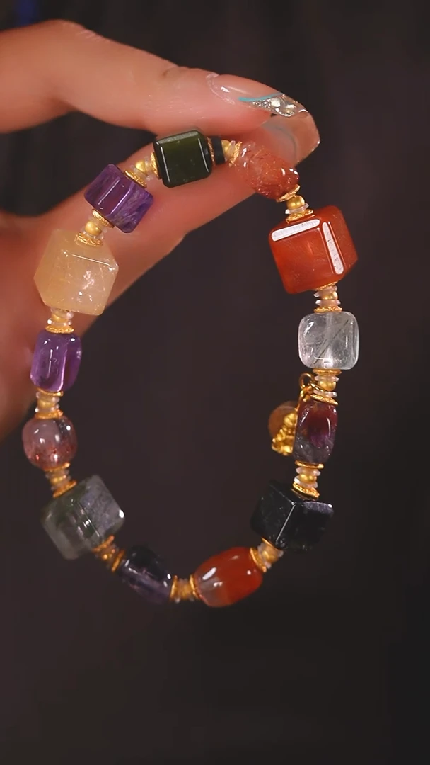 未镶嵌珠宝半成品水晶F429 多宝多福 多宝 水晶 手串