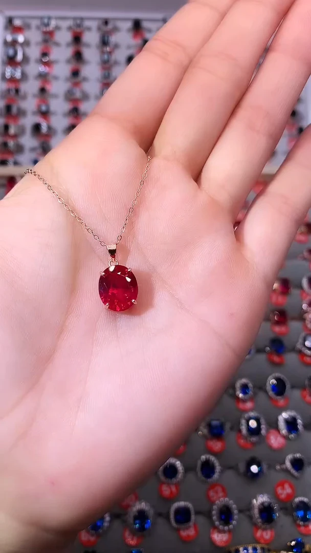 【闪购商品】红宝石吊坠(赠链)银S925镶嵌11111111