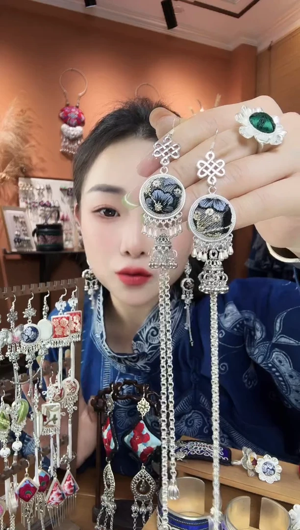 刺绣纯手工民族风耳环