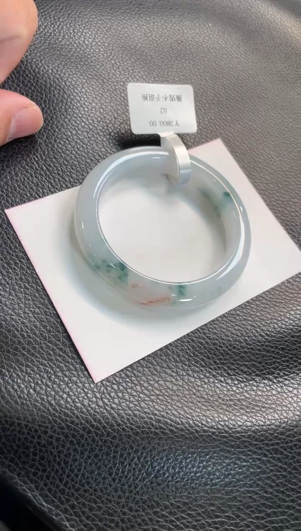 未镶嵌手镯翡翠60号 52正圈 有纹有裂