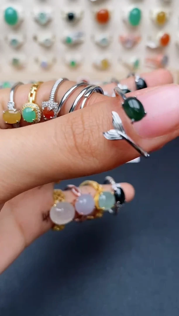 【闪购商品】翡翠戒指银S925镶嵌缅甸翡翠